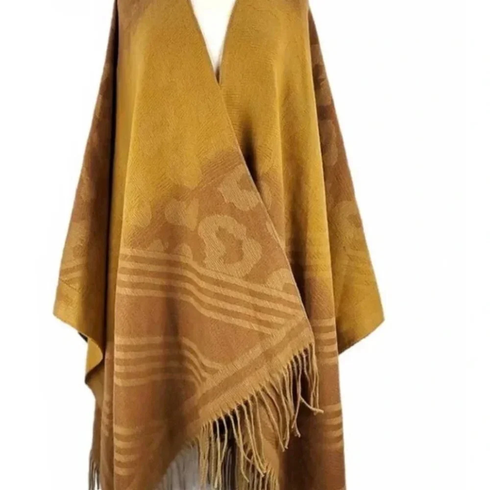 Carmel Leopard Print Fringe Shawl - NWT